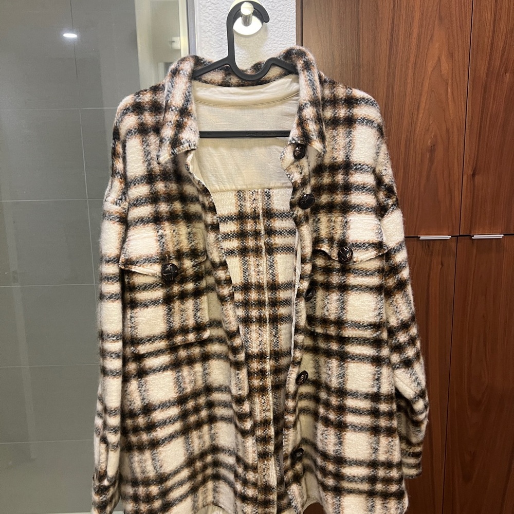Multicolor Wool Blend Coat